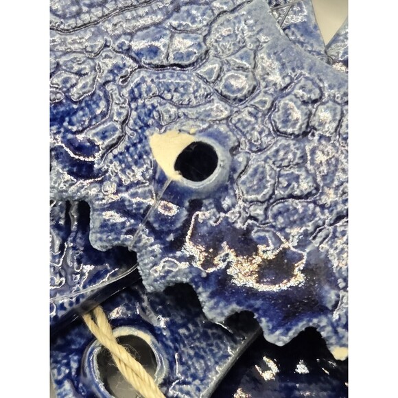 Music Note Medium Sized Ceramic Glazed in Cobalt Blue Wind Chimes Custom Made - Picture 5 of 5